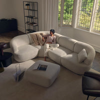 Aura L Shape Modular Sofa with Square Ottoman