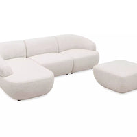 Aura Modular Sofa with Left Chaise and Square Ottoman
