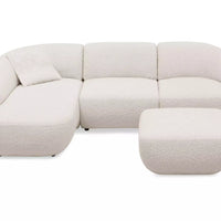 Aura Modular Sofa with Left Chaise and Square Ottoman