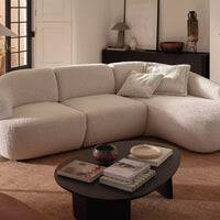 Aura Modular Sofa with Right Chaise and Square Ottoman