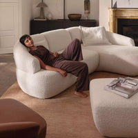 Aura Modular Sofa with Right Chaise and Square Ottoman