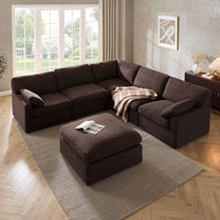 Cairo Feather Left Hand Corner Sofa - Chocolate