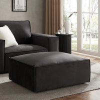 Brooklyn Pouffe - Steel Plush