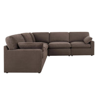 Cairo Feather Left Hand Corner Sofa - Chocolate