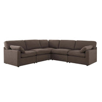 Cairo Feather Left Hand Corner Sofa - Chocolate