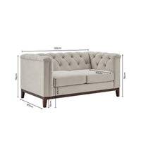 Chesterfield 2 Seater Sofa - Stone