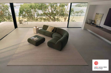 1977 Modular Curved Corner Sofa with Ottoman