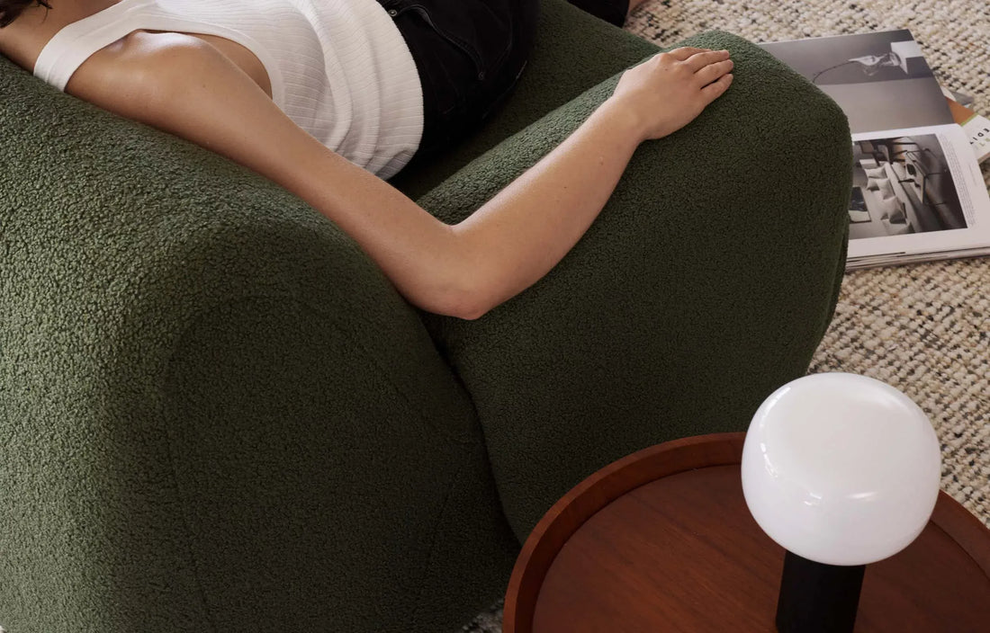 1977 Modular Sofa with Bench Seat, Chaise and Armrests