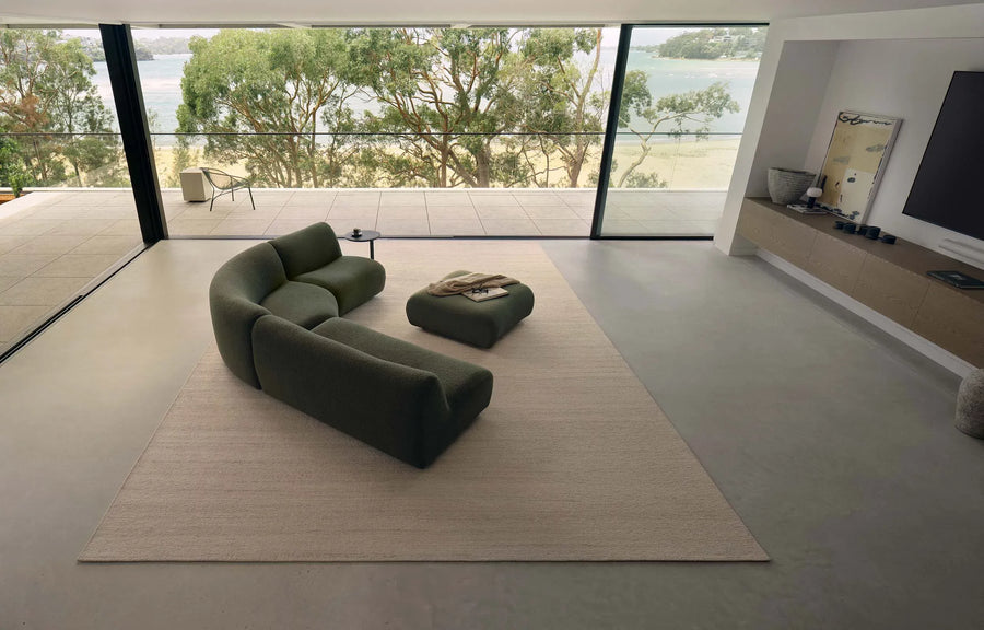 1977 Modular Curved Corner Sofa with Ottoman