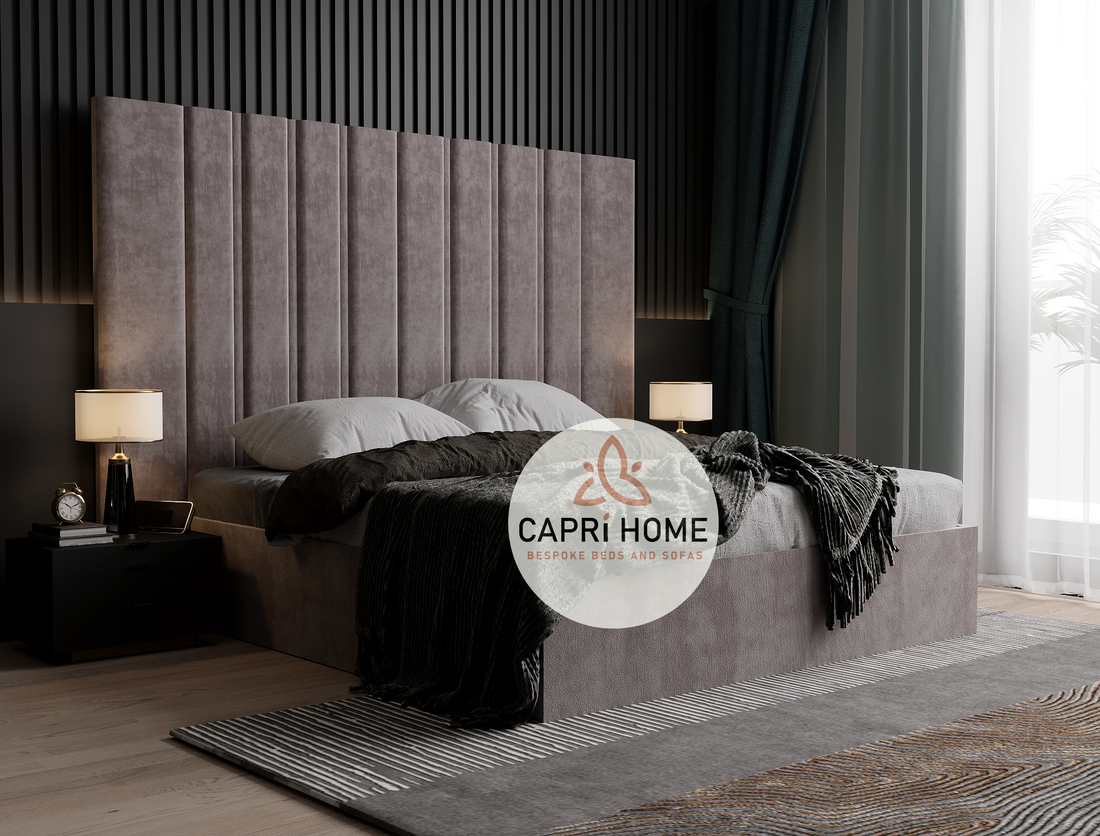 Magnus Extended Large Headboard Upholstered Bed Capri Home