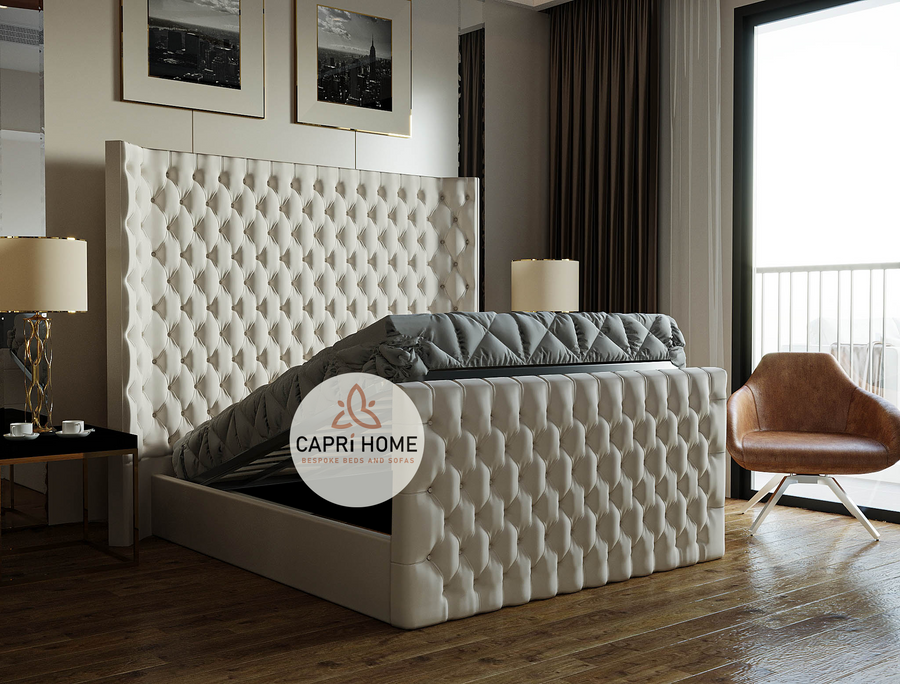 Shelby Winged Upholstererd Bed