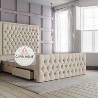 Divan Bed, Chesterfield Bed, Storage bed, Chesterfield Bed, Fabric Bed, Cream Bed