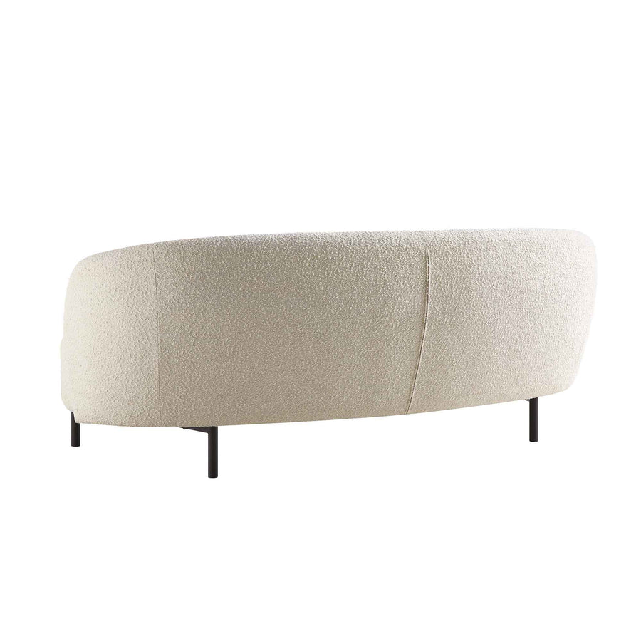 Amboise 3-Seater Curved Sofa with Ball Cushions, Ecru Boucle