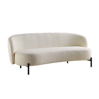 Amboise 3-Seater Curved Sofa with Ball Cushions, Ecru Boucle