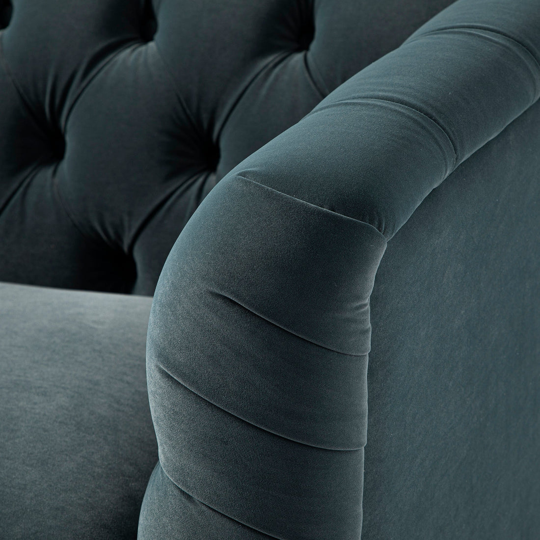 Ashby Chesterfield Large 3-Seater Sofa, Aegean Blue Velvet