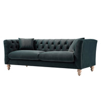 Ashby Chesterfield Large 3-Seater Sofa, Aegean Blue Velvet