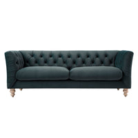 Ashby Chesterfield Large 3-Seater Sofa, Aegean Blue Velvet