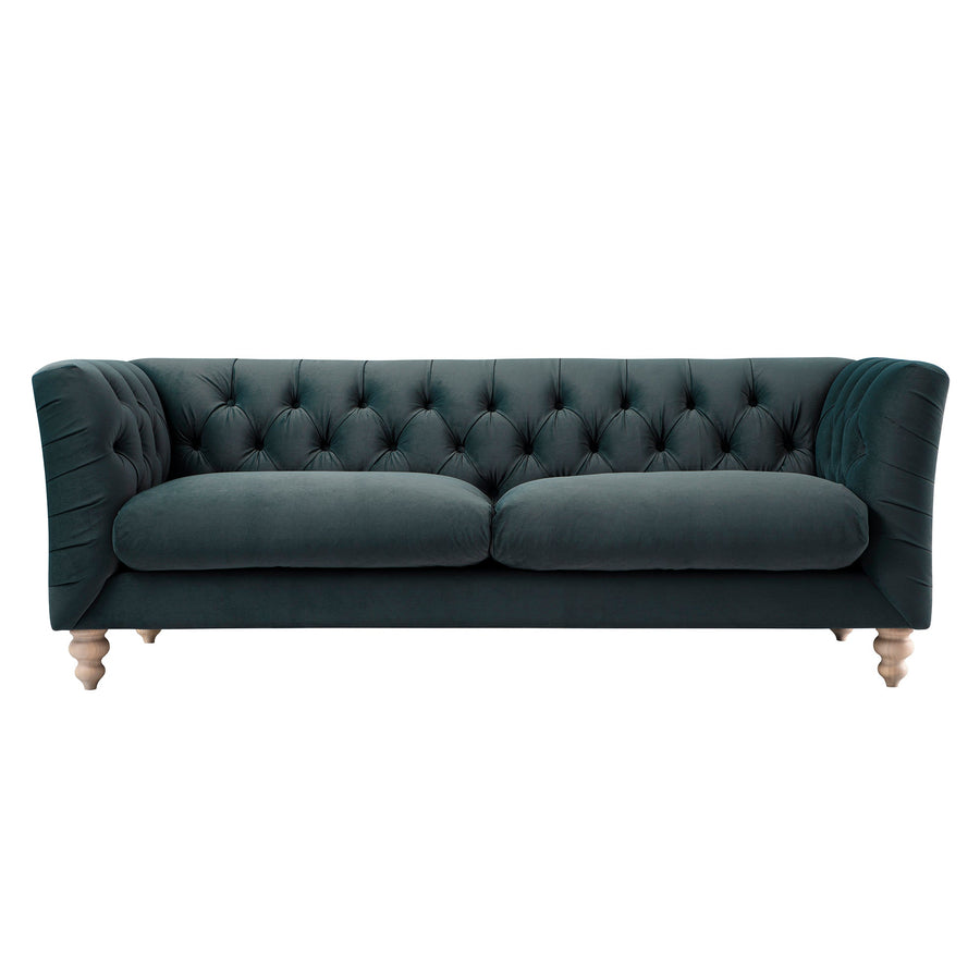Ashby Chesterfield Large 3-Seater Sofa, Aegean Blue Velvet