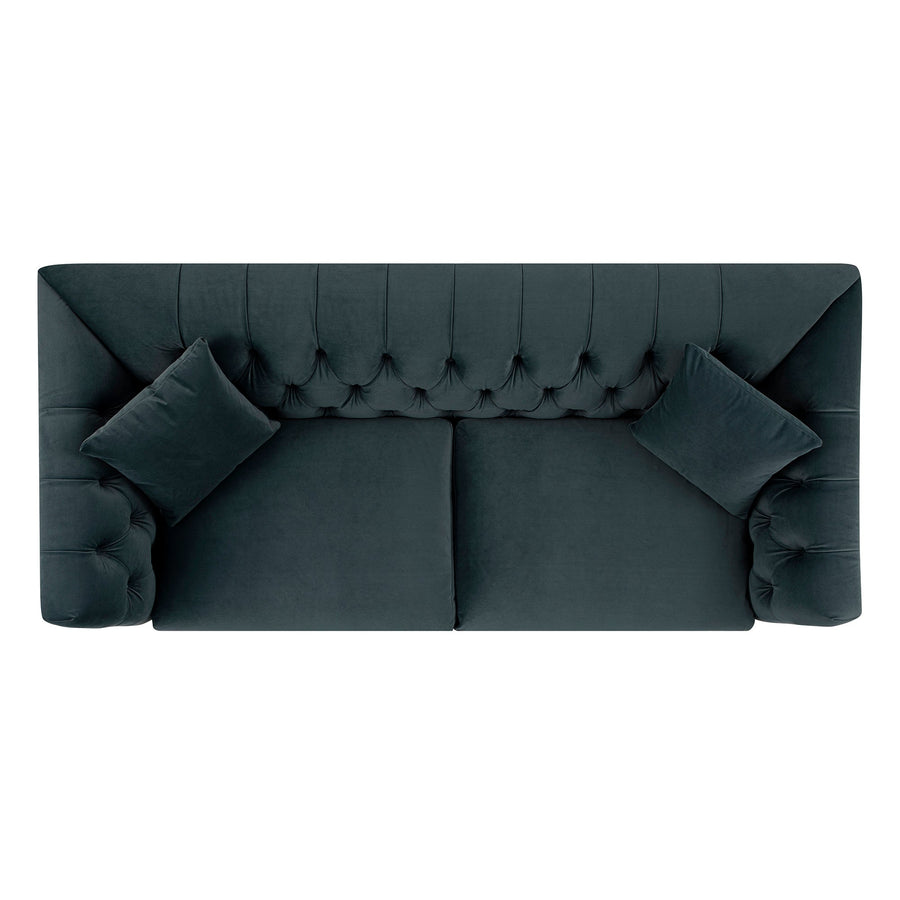 Ashby Chesterfield Large 3-Seater Sofa, Aegean Blue Velvet