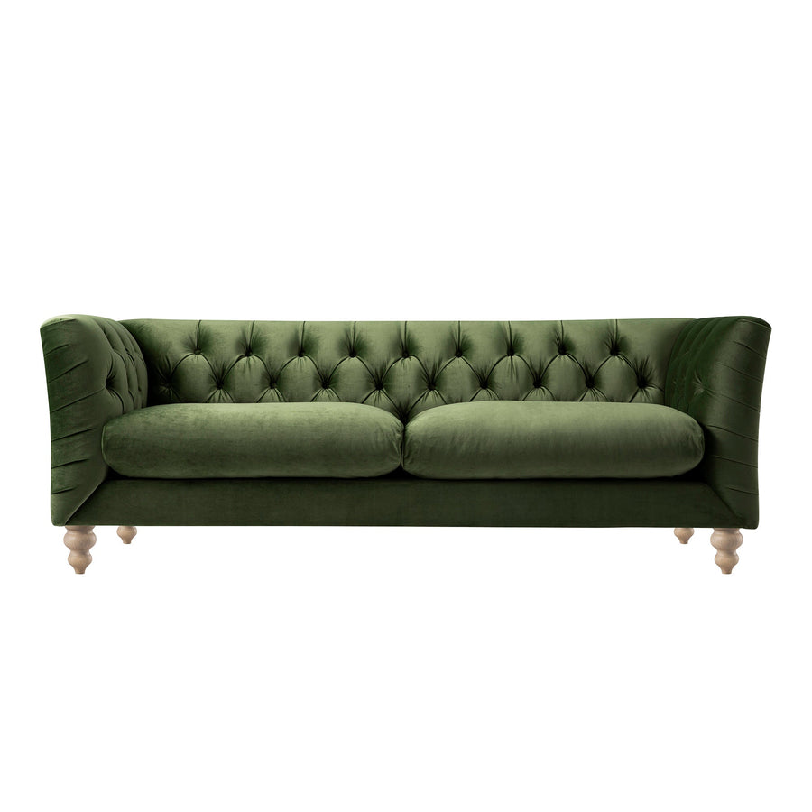 Ashby Chesterfield Large 3-Seater Sofa, Fern Green Velvet