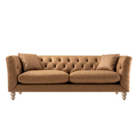 Ashby Chesterfield Large 3-Seater Sofa, Tan Faux Leather