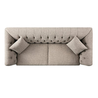 Ashby Chesterfield Large 3-Seater Sofa, Taupe Chenille