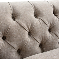 Ashby Chesterfield Large 3-Seater Sofa, Taupe Chenille