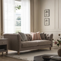 Ashby Chesterfield Large 3-Seater Sofa, Taupe Chenille