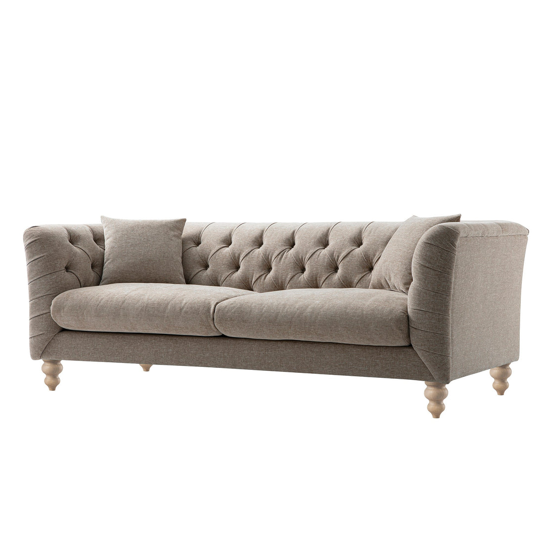Ashby Chesterfield Large 3-Seater Sofa, Taupe Chenille