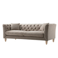 Ashby Chesterfield Large 3-Seater Sofa, Taupe Chenille