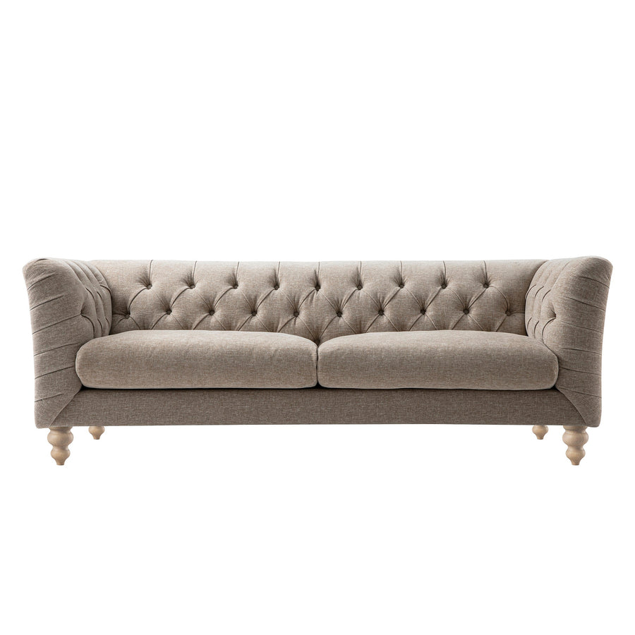 Ashby Chesterfield Large 3-Seater Sofa, Taupe Chenille