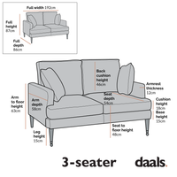 Brigette 3-Seater Grey Velvet Sofa with Antique Brass Castor Legs