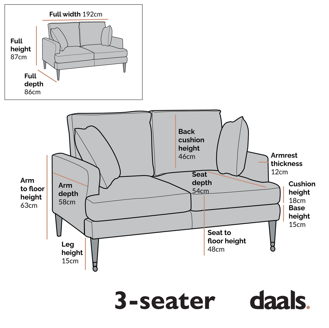 Brigette 3-Seater Mustard Velvet Sofa with Antique Brass Castor Legs