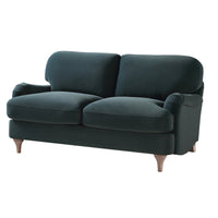 Daphnis Aegean Blue Velvet Sofa, 2-Seater