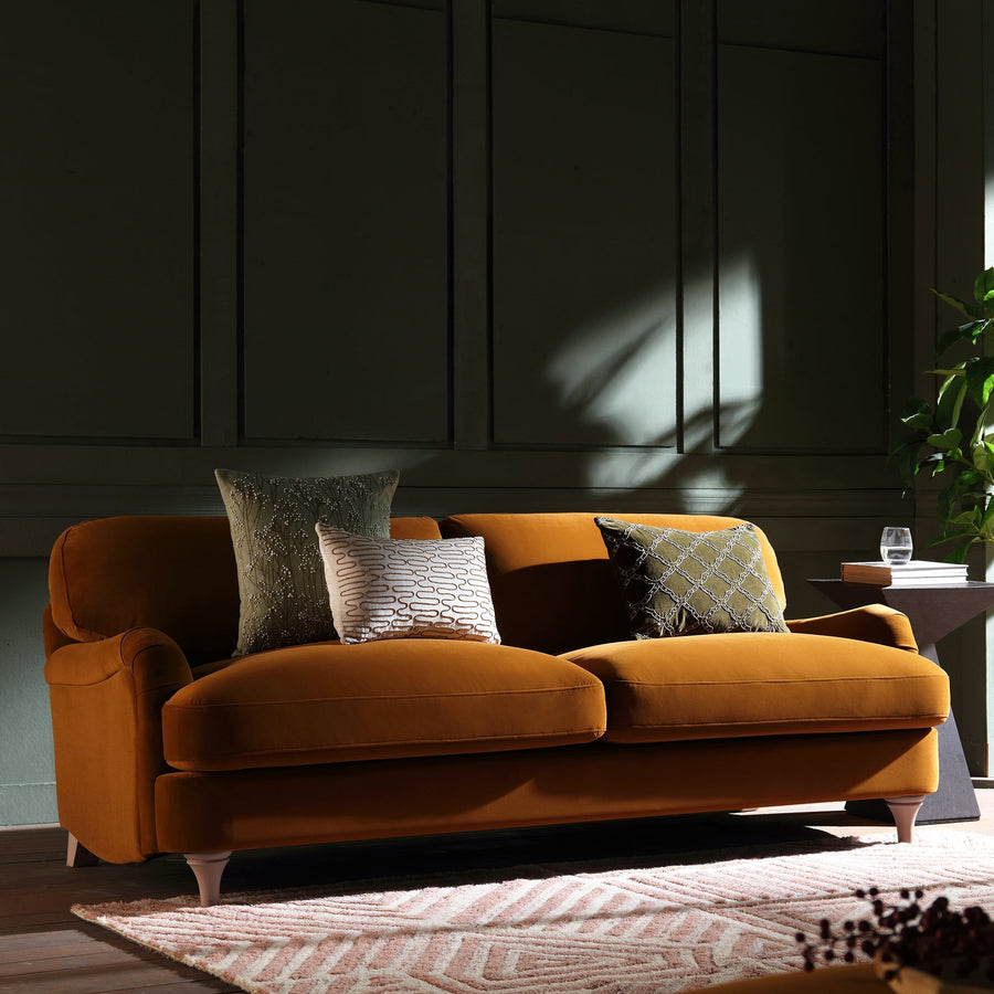 Daphnis Cinnamon Velvet Sofa 3-Seater