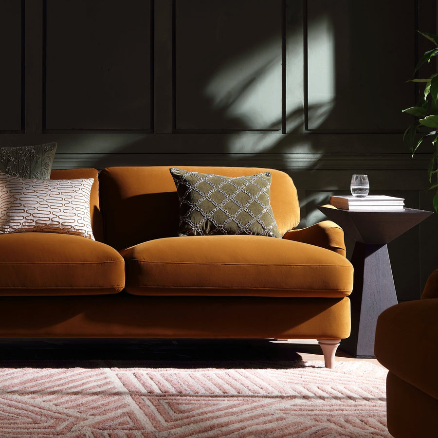 Daphnis Cinnamon Velvet Sofa 3-Seater