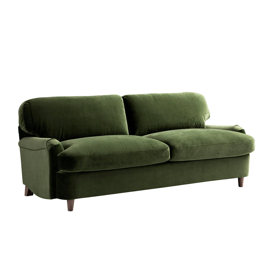 Daphnis Fern Green Velvet Sofa Bed Large 3-Seater