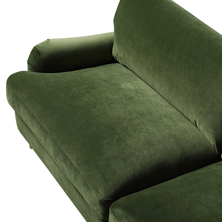 Daphnis Fern Green Velvet Sofa 3-Seater