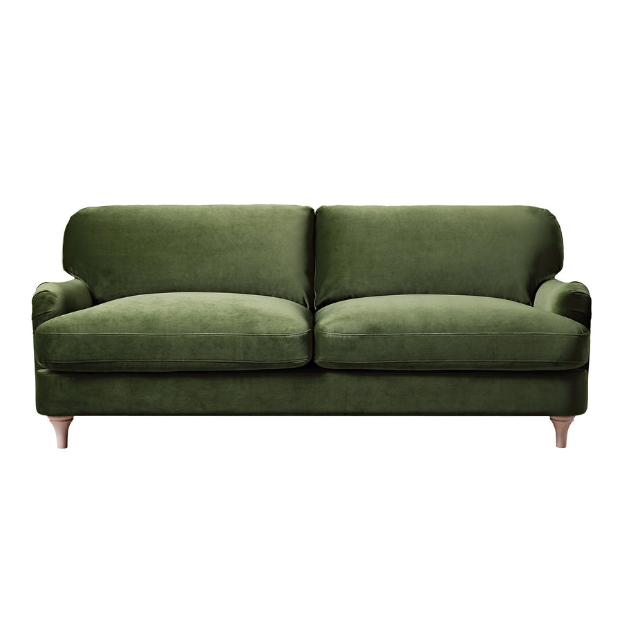 Daphnis Fern Green Velvet Sofa 3-Seater