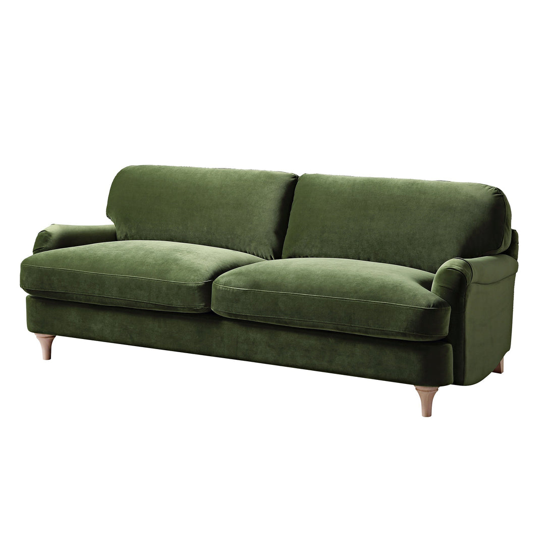 Daphnis Fern Green Velvet Sofa 3-Seater