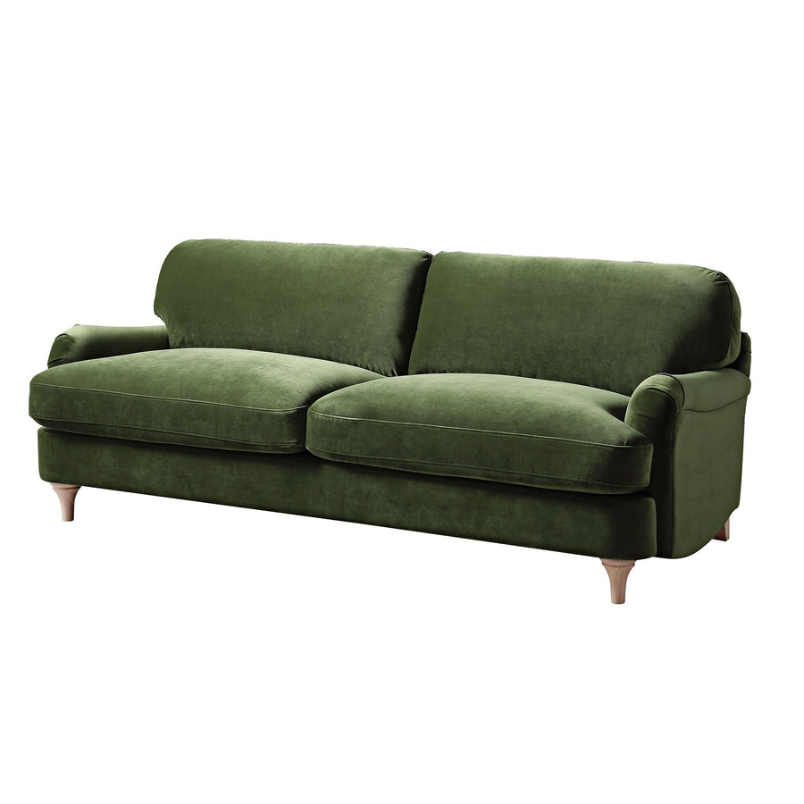 Daphnis Fern Green Velvet Sofa 3-Seater