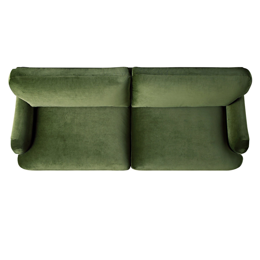 Daphnis Fern Green Velvet Sofa 3-Seater