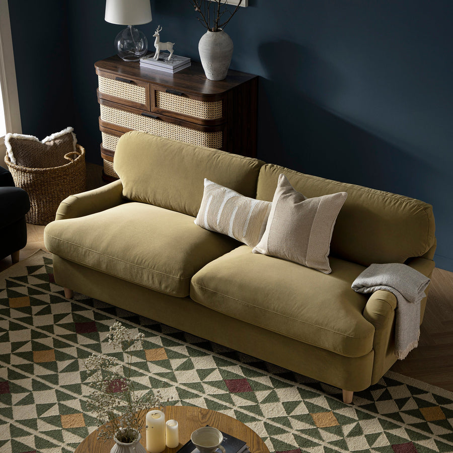 Daphnis Fudge Velvet Sofa Bed Large 3-Seater