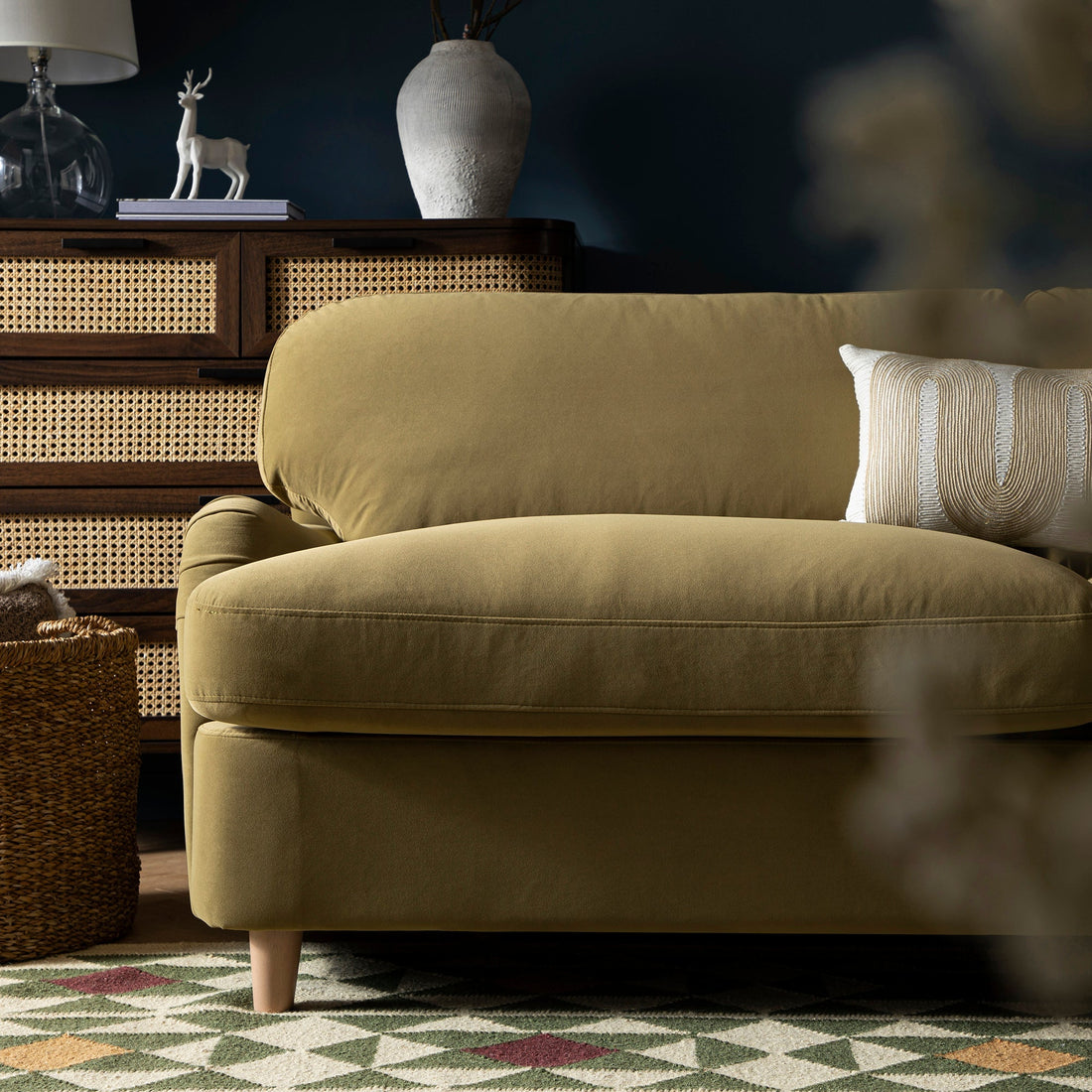 Daphnis Fudge Velvet Sofa Bed Large 3-Seater