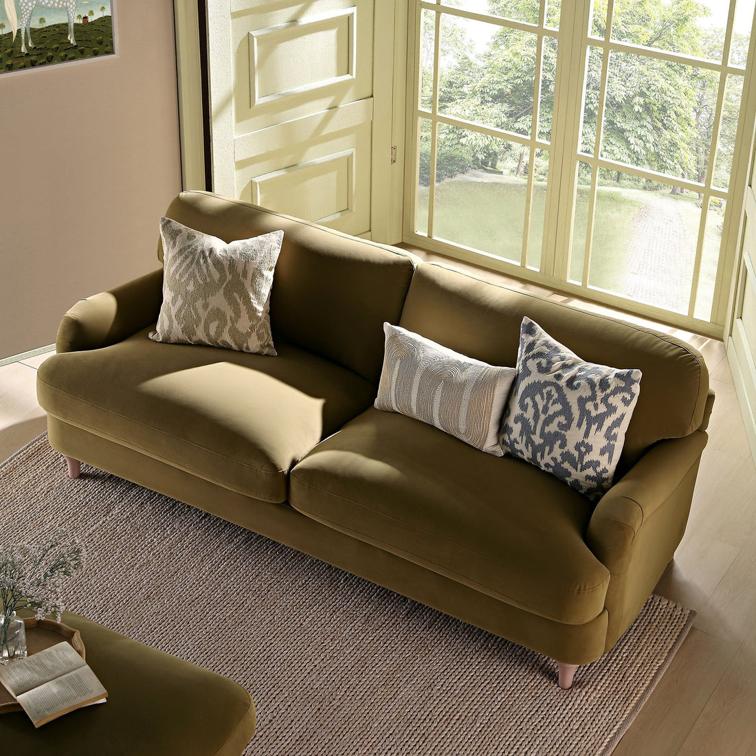 Daphnis Fudge Velvet Sofa 3-Seater