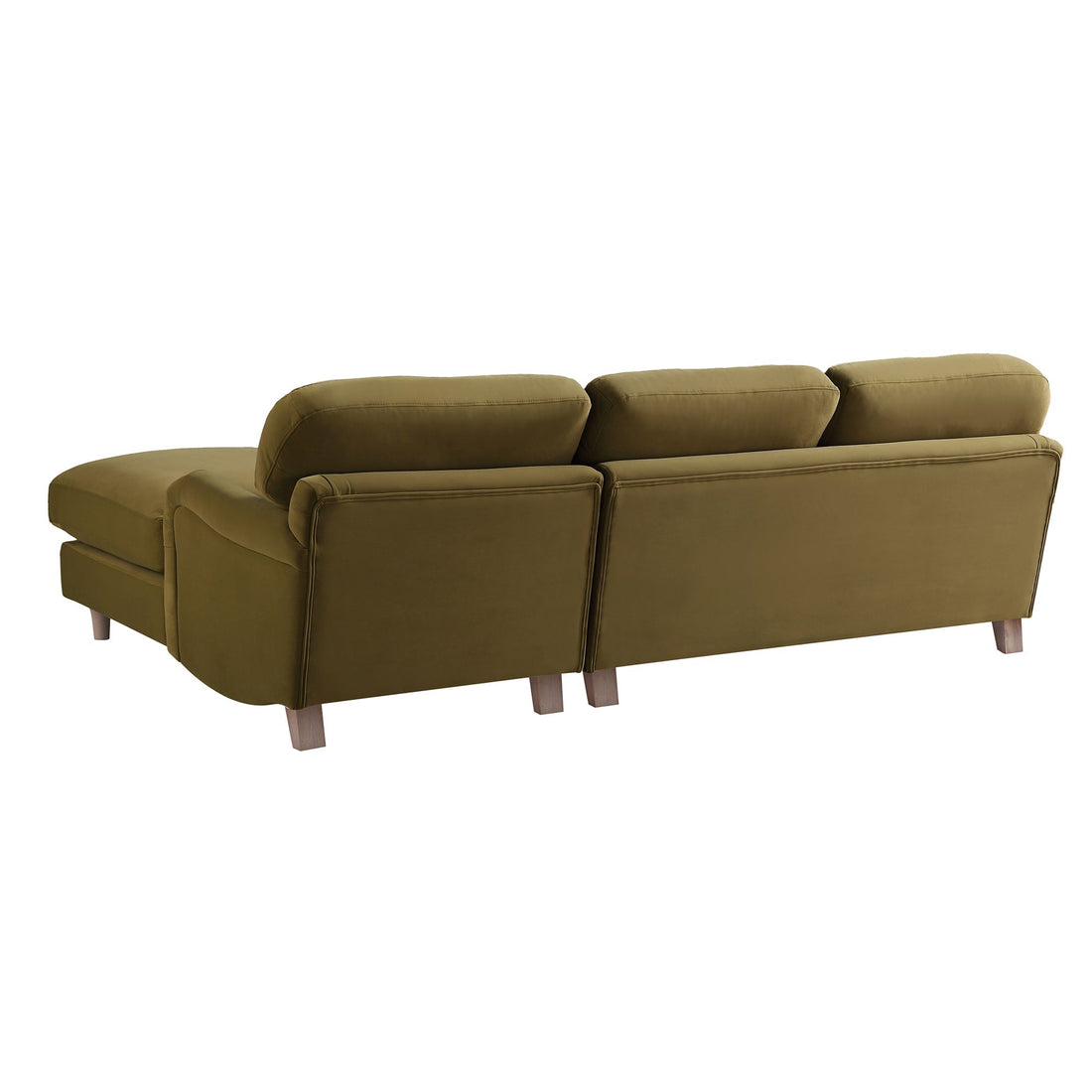Daphnis Fudge Velvet Sofa, Grande Chaise Sofa Right Hand Facing
