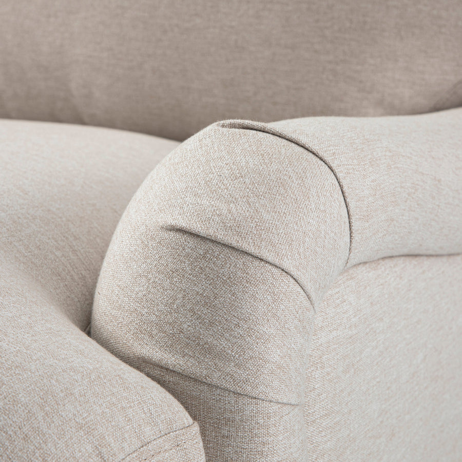 Daphnis Oatmeal Fabric Sofa, Grande Chaise Right Hand Facing