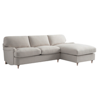 Daphnis Oatmeal Fabric Sofa, Grande Chaise Right Hand Facing