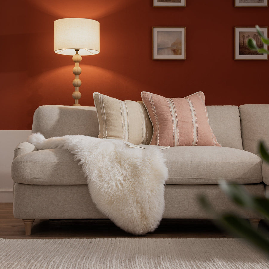 Daphnis Oatmeal Fabric Sofa, Grande Chaise Right Hand Facing