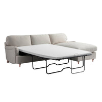 Daphnis Oatmeal Fabric Sofa, Grande Chaise Right Hand Facing